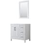 Wyndham Collection Daria 35" Single Free Standing Vanity Cabinet - Less Vanity Top White / Matte Black Hardware