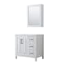 Wyndham Collection Daria 35" Single Free Standing Vanity Cabinet - Less Vanity Top White / Matte Black Hardware