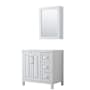 Wyndham Collection Daria 35" Single Free Standing Vanity Cabinet - Less Vanity Top White / Brushed Gold Hardware