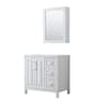 Wyndham Collection Daria 35" Single Free Standing Vanity Cabinet - Less Vanity Top White / Polished Chrome Hardware