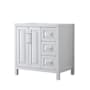 Wyndham Collection Daria 35" Single Free Standing Vanity Cabinet Only - Less Vanity Top White / Polished Chrome Hardware