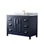 Wyndham Collection Daria 48" Free Standing Single Vanity Set with MDF Cabinet, Cultured Marble Vanity Top, and Undermount Sink Dark Blue