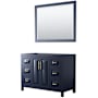 Wyndham Collection Daria 47" Single Free Standing Vanity Cabinet - Less Vanity Top Dark Blue / Brushed Gold Hardware