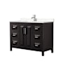 Wyndham Collection Daria 48" Free Standing Single Basin Vanity Set with Cultured Marble Vanity Top Dark Espresso / Carrara Cultured Marble Top / Polished Chrome Hardware