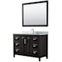 Wyndham Collection Daria 48" Free Standing Single Vanity Set with MDF Cabinet, Marble Vanity Top, Undermount Sink, and Framed Mirror Dark Espresso / White Carrara Marble Top / Polished Chrome Hardware