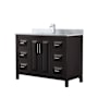 Wyndham Collection Daria 48" Free Standing Single Vanity Set with MDF Cabinet, Cultured Marble Vanity Top, and Undermount Sink Dark Espresso / White Carrara Marble Top / Polished Chrome Hardware