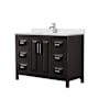 Wyndham Collection Daria 48" Free Standing Single Basin Vanity Set with Cabinet and Quartz Vanity Top Dark Espresso / Giotto Quartz Top / Polished Chrome Hardware
