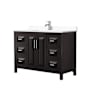 Wyndham Collection Daria 48" Free Standing Single Basin Vanity Set with Cultured Marble Vanity Top Dark Espresso / White Cultured Marble Top / Polished Chrome Hardware