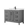 Wyndham Collection Daria 48" Free Standing Single Basin Vanity Set with Cabinet and Quartz Vanity Top Dark Gray / Giotto Quartz Top / Matte Black Hardware