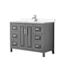 Wyndham Collection Daria 48" Free Standing Single Basin Vanity Set with Cultured Marble Vanity Top Dark Gray / Carrara Cultured Marble Top / Polished Chrome Hardware