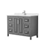 Wyndham Collection Daria 48" Free Standing Single Basin Vanity Set with Cabinet and Quartz Vanity Top Dark Gray / Giotto Quartz Top / Polished Chrome Hardware