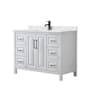 Wyndham Collection Daria 48" Free Standing Single Basin Vanity Set with Cabinet and Quartz Vanity Top White / Giotto Quartz Top / Matte Black Hardware
