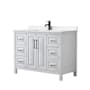 Wyndham Collection Daria 48" Free Standing Single Basin Vanity Set with Cabinet and Quartz Vanity Top White / White Quartz Top / Matte Black Hardware