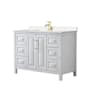 Wyndham Collection Daria 48" Free Standing Single Basin Vanity Set with Cultured Marble Vanity Top White / Carrara Cultured Marble Top / Brushed Gold Hardware