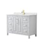 Wyndham Collection Daria 48" Free Standing Single Basin Vanity Set with Cabinet and Quartz Vanity Top White / Giotto Quartz Top / Brushed Gold Hardware