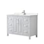 Wyndham Collection Daria 48" Free Standing Single Basin Vanity Set with Cultured Marble Vanity Top White / Carrara Cultured Marble Top / Polished Chrome Hardware