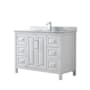Wyndham Collection Daria 48" Free Standing Single Vanity Set with MDF Cabinet, Cultured Marble Vanity Top, and Undermount Sink White / White Carrara Marble Top / Polished Chrome Hardware