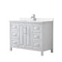Wyndham Collection Daria 48" Free Standing Single Basin Vanity Set with Cabinet and Quartz Vanity Top White / White Quartz Top / Polished Chrome Hardware