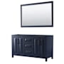 Wyndham Collection Daria 59" Double Free Standing Vanity Cabinet - Less Vanity Top Dark Blue / Matte Black Hardware