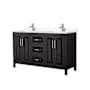 Wyndham Collection Daria 60" Free Standing Double Basin Vanity Set with Cabinet and Cultured Marble Vanity Top Dark Espresso / Carrara Cultured Marble Top / Polished Chrome Hardware