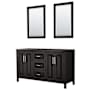 Wyndham Collection Daria 59" Double Free Standing Vanity Cabinet - Less Vanity Top Dark Espresso / Polished Chrome Hardware