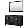 Wyndham Collection Daria 59" Double Free Standing Vanity Cabinet - Less Vanity Top Dark Espresso / Polished Chrome Hardware
