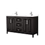 Wyndham Collection Daria 60" Free Standing Double Basin Vanity Set with Cabinet and Cultured Marble Vanity Top Dark Espresso / White Cultured Marble Top / Polished Chrome Hardware
