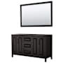 Wyndham Collection Daria 59" Double Free Standing Vanity Cabinet - Less Vanity Top Dark Espresso / Matte Black Hardware