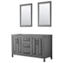 Wyndham Collection Daria 59" Double Free Standing Vanity Cabinet - Less Vanity Top Dark Gray / Matte Black Hardware