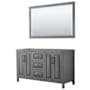 Wyndham Collection Daria 59" Double Free Standing Vanity Cabinet - Less Vanity Top Dark Gray / Matte Black Hardware