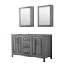 Wyndham Collection Daria 59" Double Free Standing Vanity Cabinet - Less Vanity Top Dark Gray / Matte Black Hardware