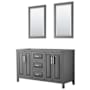 Wyndham Collection Daria 59" Double Free Standing Vanity Cabinet - Less Vanity Top Dark Gray / Polished Chrome Hardware