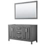 Wyndham Collection Daria 59" Double Free Standing Vanity Cabinet - Less Vanity Top Dark Gray / Polished Chrome Hardware