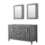 Wyndham Collection Daria 59" Double Free Standing Vanity Cabinet - Less Vanity Top Dark Gray / Polished Chrome Hardware