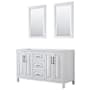 Wyndham Collection Daria 59" Double Free Standing Vanity Cabinet - Less Vanity Top White / Matte Black Hardware