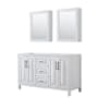 Wyndham Collection Daria 59" Double Free Standing Vanity Cabinet - Less Vanity Top White / Matte Black Hardware