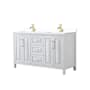 Wyndham Collection Daria 60" Free Standing Double Basin Vanity Set with Cabinet and Cultured Marble Vanity Top White / White Cultured Marble Top / Brushed Gold Hardware