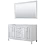 Wyndham Collection Daria 59" Double Free Standing Vanity Cabinet - Less Vanity Top White / Polished Chrome Hardware