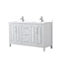 Wyndham Collection Daria 60" Free Standing Double Basin Vanity Set with Cabinet and Cultured Marble Vanity Top White / White Cultured Marble Top / Polished Chrome Hardware
