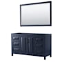 Wyndham Collection Daria 59" Single Free Standing Vanity Cabinet - Less Vanity Top Dark Blue / Matte Black Hardware