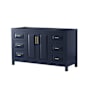 Wyndham Collection Daria 59" Single Free Standing Vanity Cabinet Only - Less Vanity Top Dark Blue / Brushed Gold Hardware