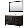 Wyndham Collection Daria 60" Free Standing Single Basin Vanity Set with Cabinet, Cultured Marble Vanity Top, and Framed Mirror Dark Espresso / Carrara Cultured Marble Top / Polished Chrome Hardware