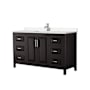 Wyndham Collection Daria 60" Free Standing Single Basin Vanity Set with Cabinet and Cultured Marble Vanity Top Dark Espresso / Carrara Cultured Marble Top / Polished Chrome Hardware
