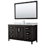 Wyndham Collection Daria 60" Free Standing Single Vanity Set with MDF Cabinet, Marble Vanity Top, Undermount Sink, and Framed Mirror Dark Espresso / White Carrara Marble Top / Polished Chrome Hardware