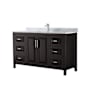 Wyndham Collection Daria 60" Free Standing Single Vanity Set with MDF Cabinet, Marble Vanity Top, and Undermount Sink Dark Espresso / White Carrara Marble Top / Polished Chrome Hardware