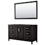 Wyndham Collection Daria 59" Single Free Standing Vanity Cabinet - Less Vanity Top Dark Espresso / Polished Chrome Hardware