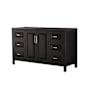 Wyndham Collection Daria 59" Single Free Standing Vanity Cabinet Only - Less Vanity Top Dark Espresso / Polished Chrome Hardware