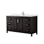 Wyndham Collection Daria 60" Free Standing Single Basin Vanity Set with Cabinet and Quartz Vanity Top Dark Espresso / White Quartz Top / Polished Chrome Hardware