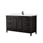 Wyndham Collection Daria 60" Free Standing Single Basin Vanity Set with Cabinet and Cultured Marble Vanity Top Dark Espresso / Carrara Cultured Marble Top / Matte Black Hardware