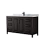 Wyndham Collection Daria 60" Free Standing Single Vanity Set with MDF Cabinet, Marble Vanity Top, and Undermount Sink Dark Espresso / White Carrara Marble Top / Matte Black Hardware